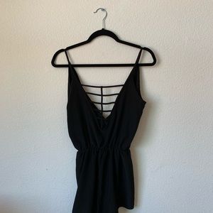 Black silk jumpsuit